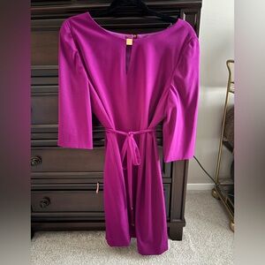 Tahari Fuchsia Long Sleeve Dress
